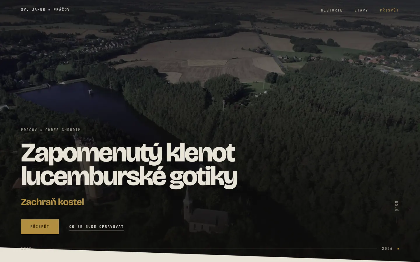 Kostel Práčov · web – úvodní stránka